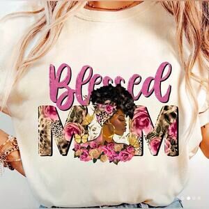 HANES Blessed Mom White T-Shirt Sz S